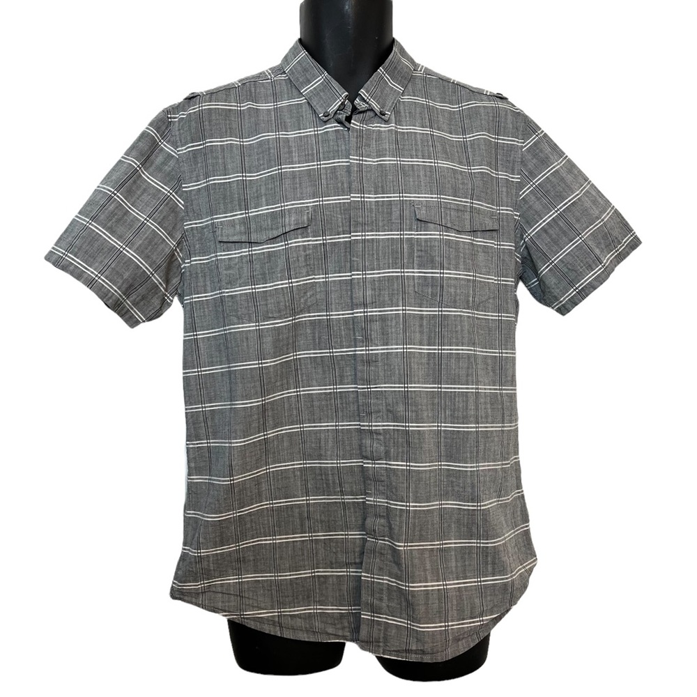 Calvin Klein Mens | LG | Slim Fit Grey Casual Button Down Shirt